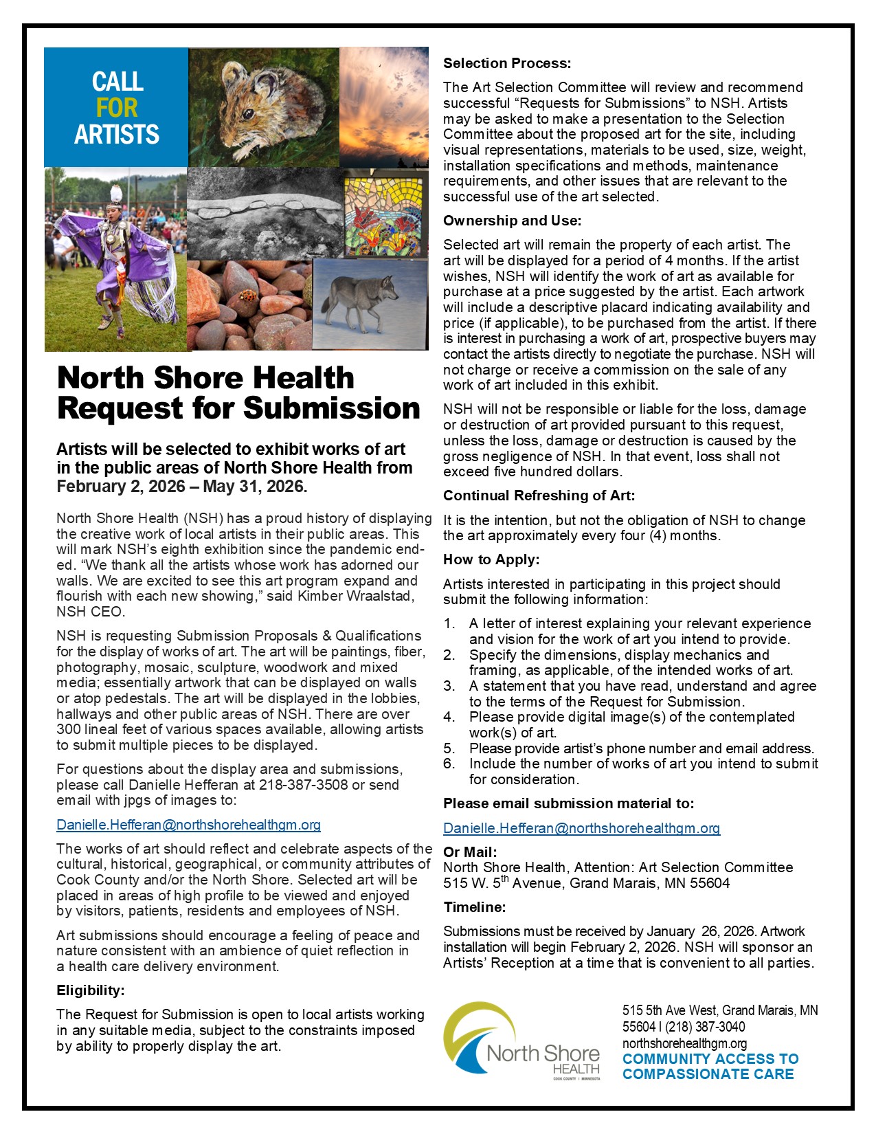 Call for Artists: February- May 2026