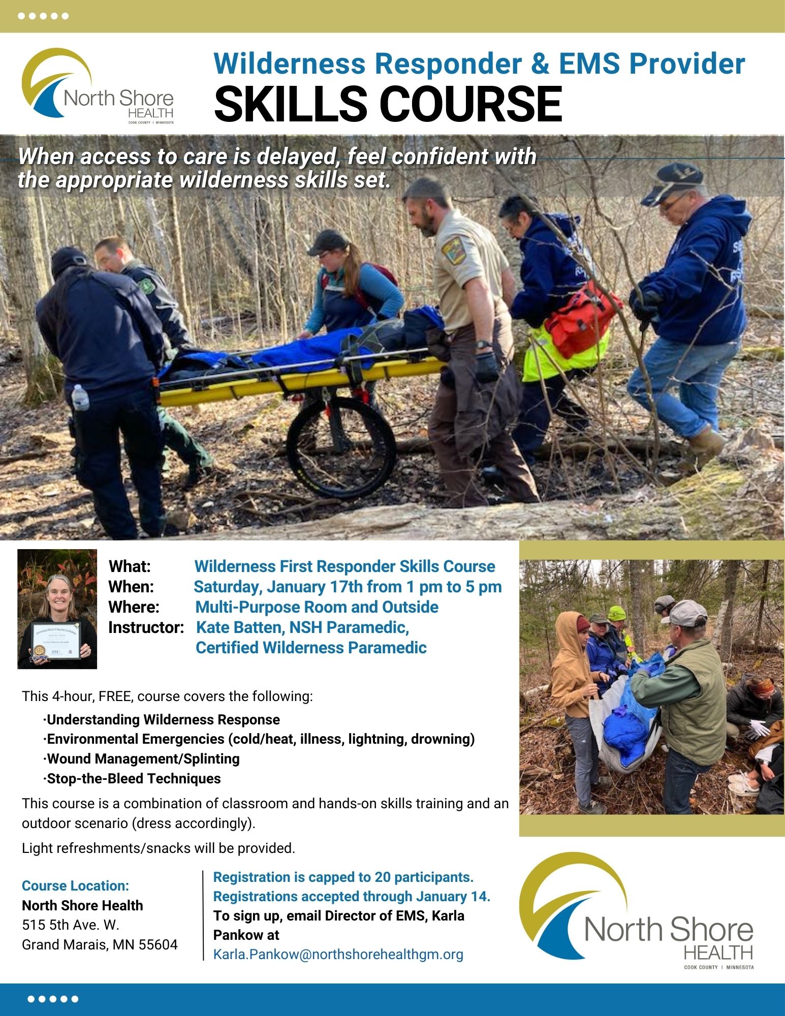 FREE Wilderness First Responder Skills Course 