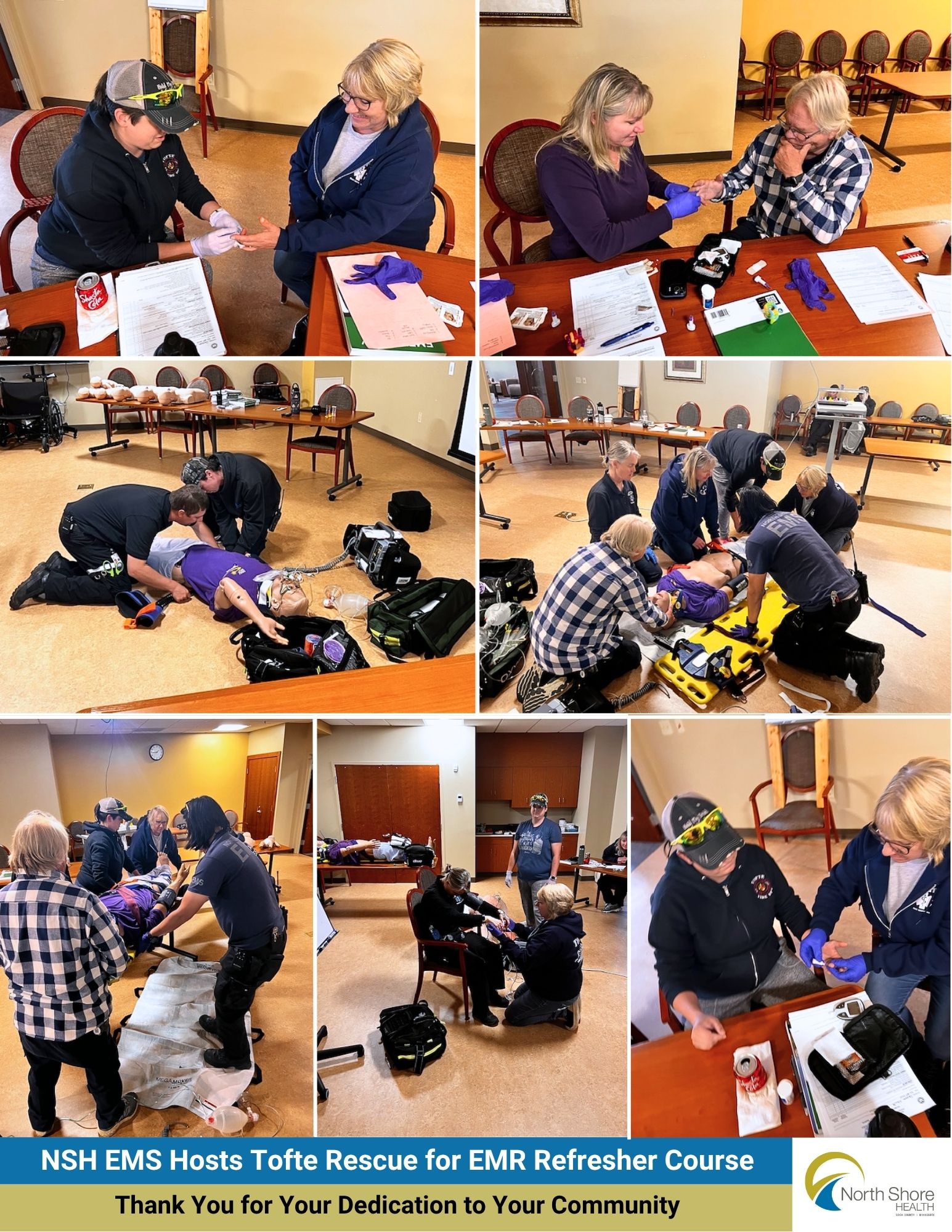 NSH EMS Hosts Tofte Rescue for EMR Refresher Course